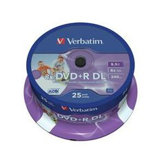 DVD+R VERBATIM 8,5 GB Double Layer Printable, spindl (cena za 1ks DVD)
