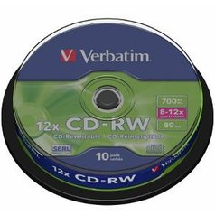 VERBATIM CD-RW 80 8-12x spindl  (10ks)