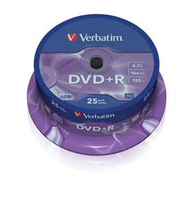 DVD+R VERBATIM 16x spindl (25ks)