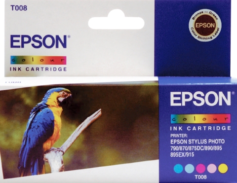 EPSON cartridge C13T008 color T008 - originální barevná náplň (papoušek)