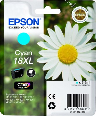 EPSON cartridge T1812 cyan (sedmikráska) XL