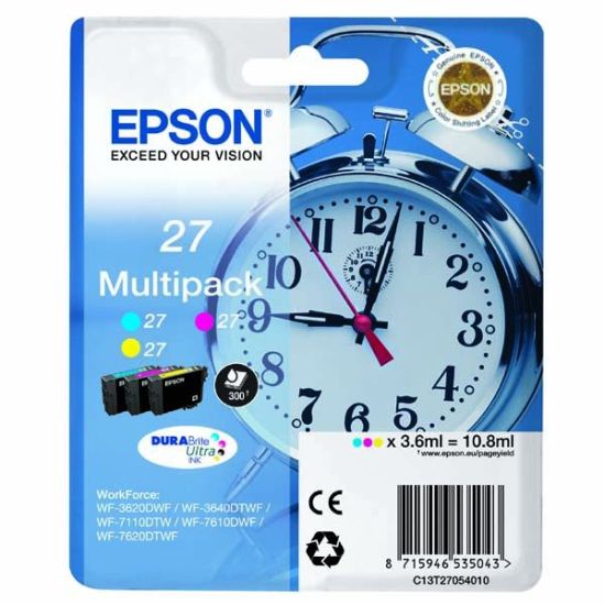 EPSON cartridge T2705 (cyan / magenta / yellow) multipack (budík)