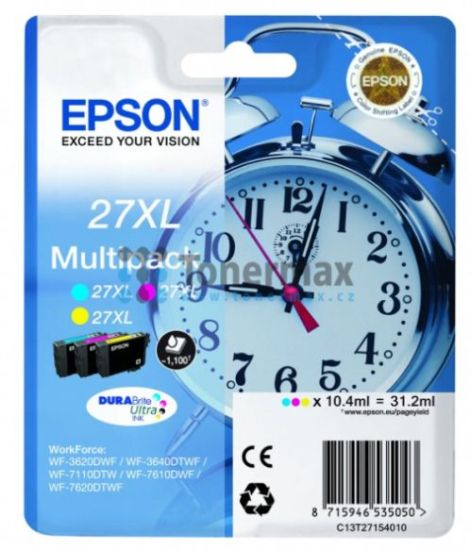 EPSON cartridge T2715 (cyan / magenta / yellow) multipack (budík) XL