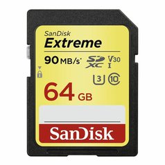 SanDisk Extreme SDXC Card 64 GB 90 MB/s Class 10 UHS-I U3 V30