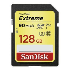 SanDisk Extreme SDXC Card 128GB 90 MB/s Class 10 UHS-I U3 V30, SDSDXVF-128G-GNCIN