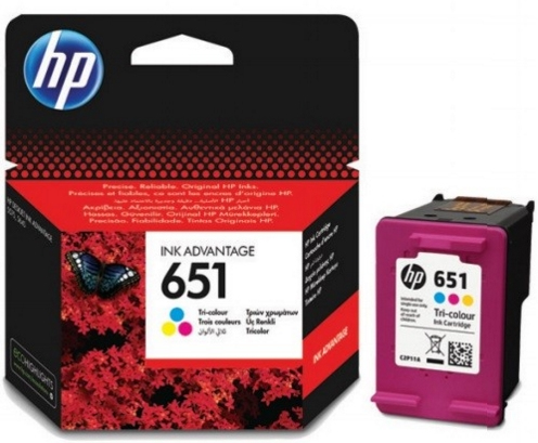 HP č. 651 barevná C2P11AE Ink Cart No. 651 pro DJ 5645, 5575, 300 stran, Tri-color