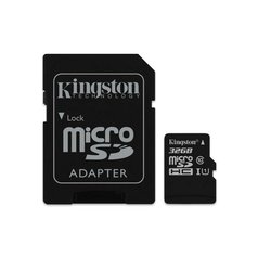 KINGSTON 32GB microSDHC CANVAS Memory Card 100MB / 10MBs- UHS-I class 10 Gen 2 (SDCS/32GB)