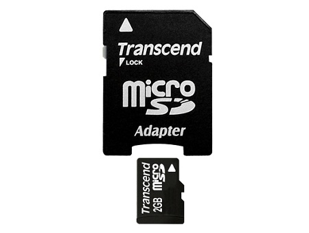Micro SD Transcend karta 2GB + adaptér SD