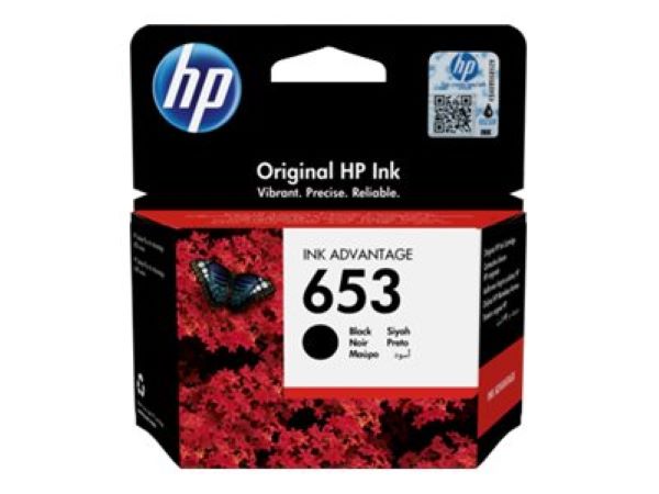HP 653 Black Original Ink Advantage Cartridge 3YM75AE - černá