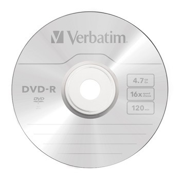 DVD-R VERBATIM 16x spindl (cena za 1ks DVD)