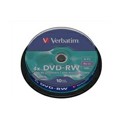DVD-RW VERBATIM 4x spindl (cena za 1ks DVD)
