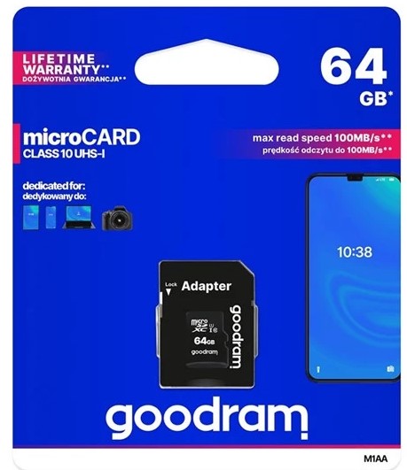 GOODRAM microSDXC karta 64GB Class 10