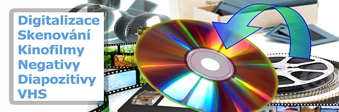 Skenování, digitalizace kinofilmů, negativy, diapozitivy. kazety VHS, miniDV