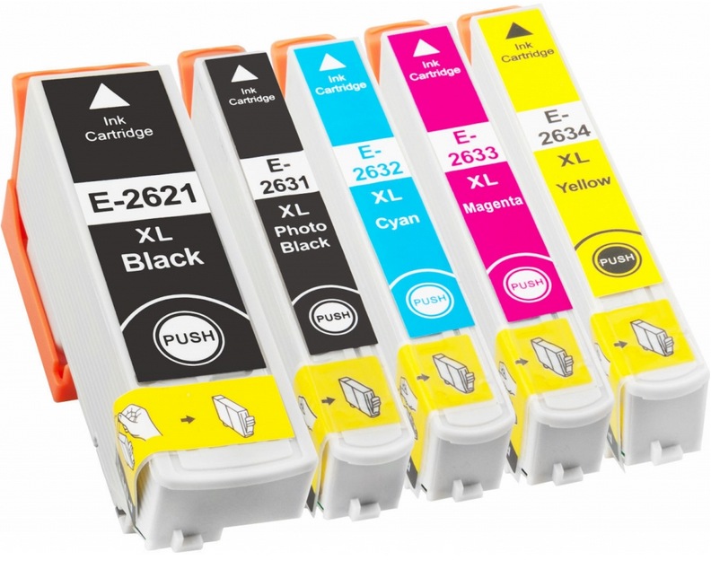 Epson T2636 - kompatibilní XL sada barev 5ks cartridge (T2621, T2631, T2632, T2633, T2634)